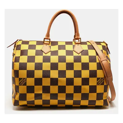 Louis Vuitton Yellow Damier Pop Canvas Speedy Bandouliere Bag