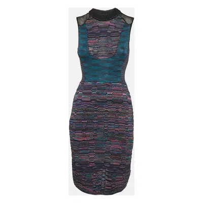 M Missoni Purple Patterned Lurex Knit Bodycon Short Dress