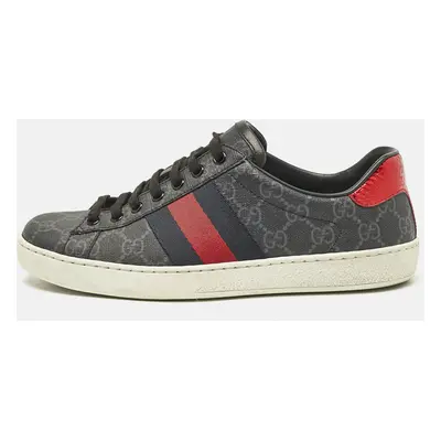 Gucci Black GG Supreme Canvas Web Ace Sneakers Size 39.5