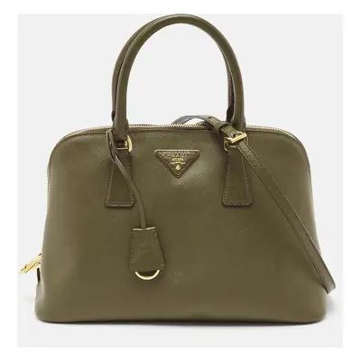 Prada Military Green Saffiano Lux Leather Promenade Satchel