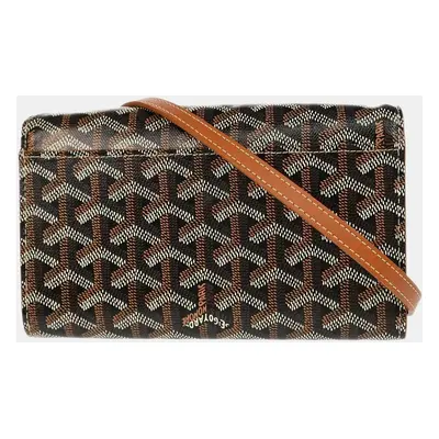 Goyard Brown Goyardine Coated Canvas Varenne Wallet on Strap