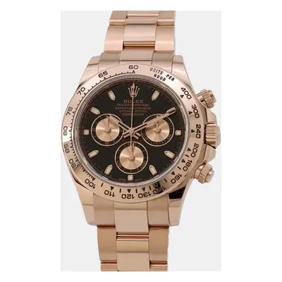 Rolex Black 18k Rose Gold Cosmograph Daytona Automatic Men's Wristwatch