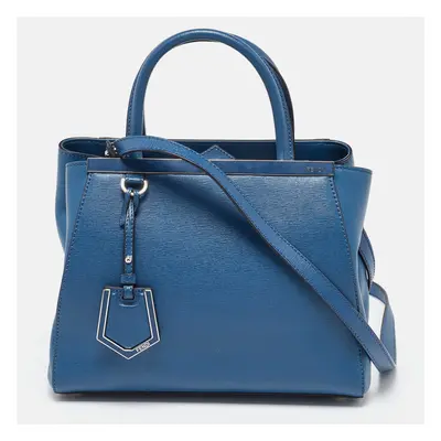 Fendi Blue Leather Petite Sac 2jours Tote