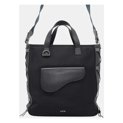 Dior Black Nylon Leather Sacai Bag