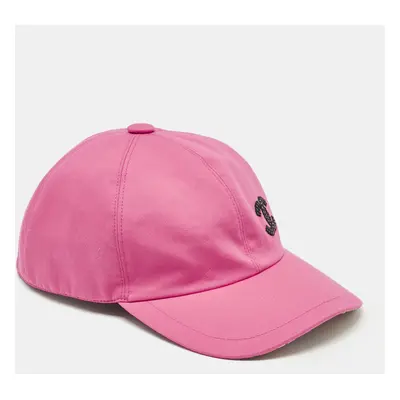 Chanel Pink CC Embroidered Cotton Baseball Cap Size