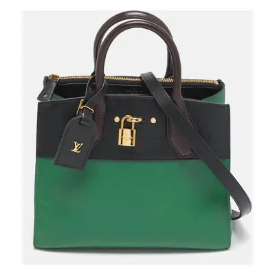 Louis Vuitton Green/Brown Leather City Steamer PM Bag