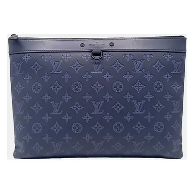 Louis Vuitton Blue Leather Discovery Pochette Clutch