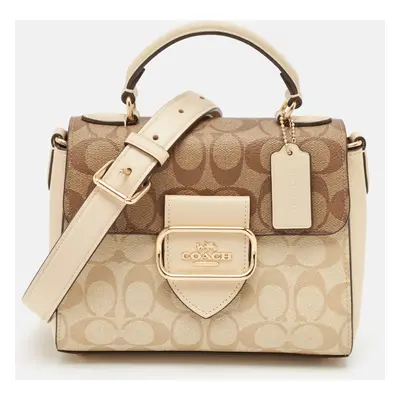 Coach Tricolor Signature Coated Canvas Morgan Top Handle Bag