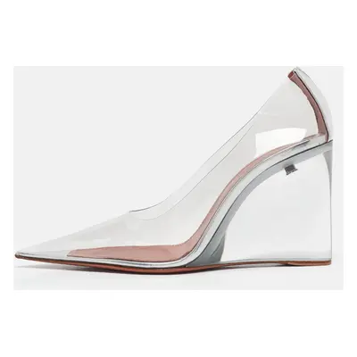 Amina Muaddi Transparent PVC Ane Wedge Pumps Size