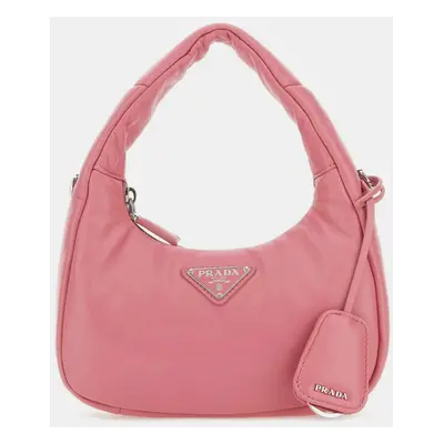 Prada Pink Nappa Leather Mini Prada Soft Handbag