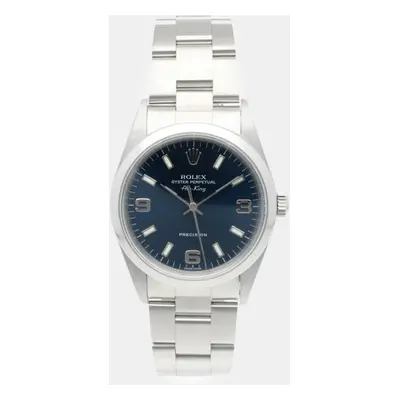 Rolex Blue Stainless Steel Air-King Automatic Men's Wristwatch mm