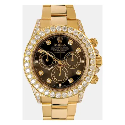 Rolex 4.8ct diamond bezel lugs yellow gold cosmograph daytona Wristwatch