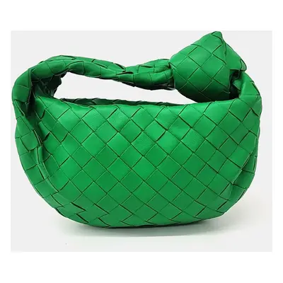 Bottega Veneta Green Leather Bv Mini Jody Bag