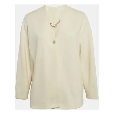 Max Mara Cream Textured Cotton Blend Jacket