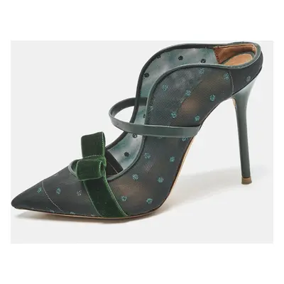 Malone Souliers Green Leather and Mesh Maureen Pumps Size