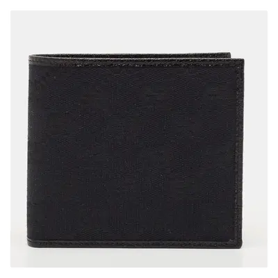 Gucci Black GG Canvas and Leather Bifold Wallet