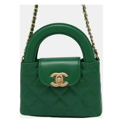 Chanel Green Nano Aged Calfskin Kelly Shopper Bag