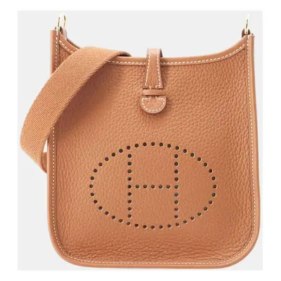 Hermes Gold Taurillon Clemence Evelyne TPM Bag