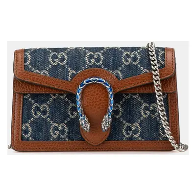 Gucci Blue Super Mini GG Denim Dionysus Crossbody