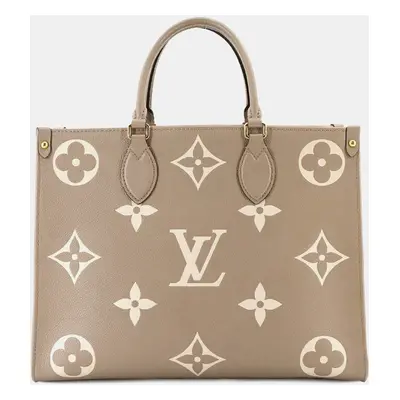 Louis Vuitton Tourterelle Monogram Empreinte Leather OnTheGo MM Tote Bag