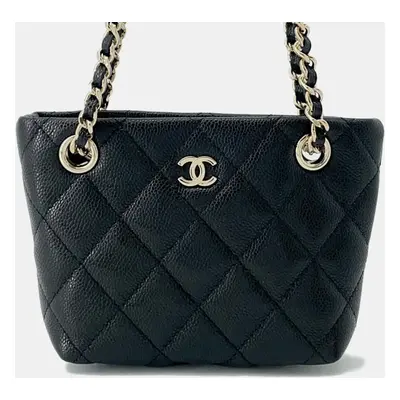 Chanel Black Caviar Leather Shoulder Bag