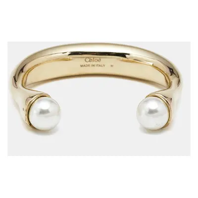 Chloé Faux Pearl Gold Tone Bracelet