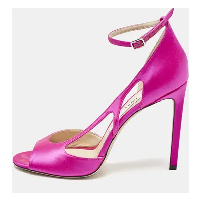 Jimmy Choo Pink Satin Ankle Strap Sandals Size