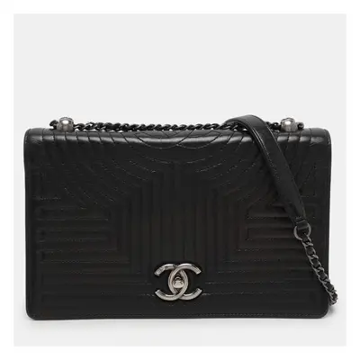 Chanel Black Quilted Leather Medium Korean Garden Flap Bag