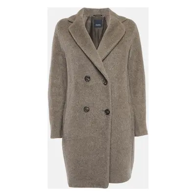 S'Max Mara Grey Felt Double Breasted Coat