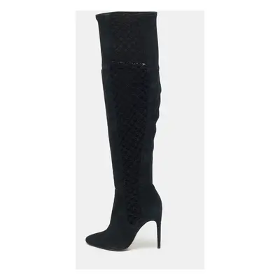 Alexandre Birman Black Suede Over The Knee Boots Size