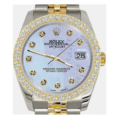 Rolex datejust 3.05ct diamond bezel purple mop dial jubilee Wristwatch