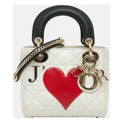 Dior White Mini Lambskin Cannage DiorAmour Chinese Valentines Lady Dior