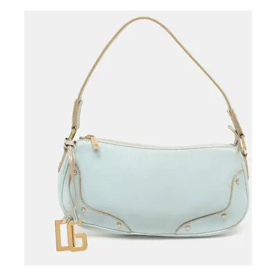 Dolce & Gabbana Turquoise Leather Shoulder Bag