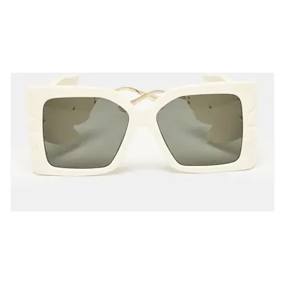 Gucci Cream Black Oversized Leaf GG0535S Sunglasses