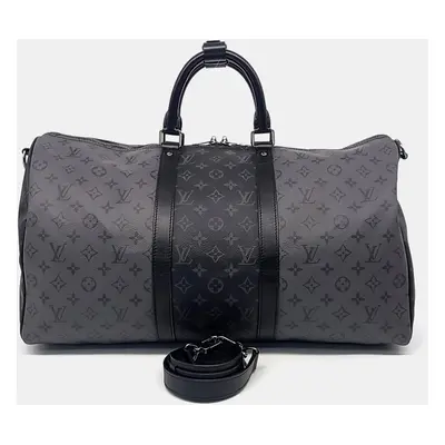 Louis Vuitton Black Leather Eclipse Bandouliere Keepall bag