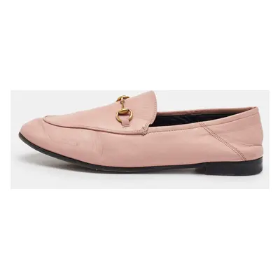 Gucci Light Pink Leather Jordaan Horsebit Loafers Size 41.5