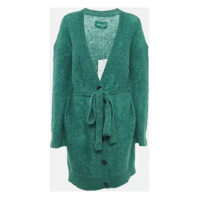 Zadig & Voltaire Green Mohair Wool Belted Romy Long Cardigan M/L