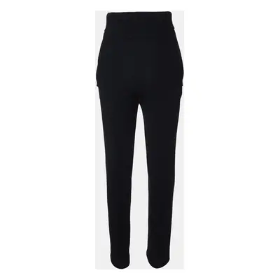 Balenciaga Black Crepe High Waist Flap Detail Trousers