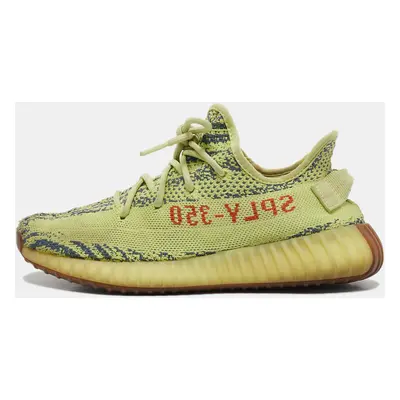 Yeezy x Adidas Yellow/Blue Knit Fabric Boost V2 Semi Frozen Yellow Sneakers Size