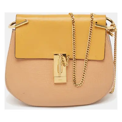 Chloe Beige/Mustard Leather Drew Shoulder Bag