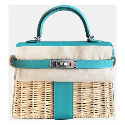 Hermes Verona Green Swift Leather Accents Mini Kelly Picnic bag