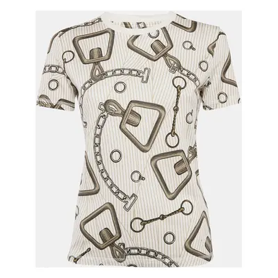 Hermes Cream Effet Kaleidoscope Print Jersey T-Shirt