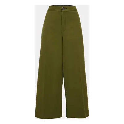 Joseph Green Wool Gabardine Wide-Leg Trousers