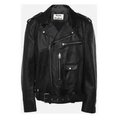 Acne Studios Black Leather Biker Jacket