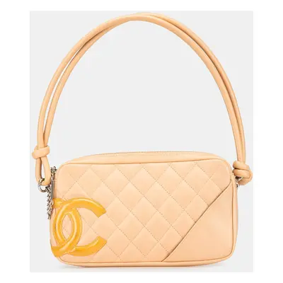 Chanel Brown Lambskin Cambon Ligne Pochette