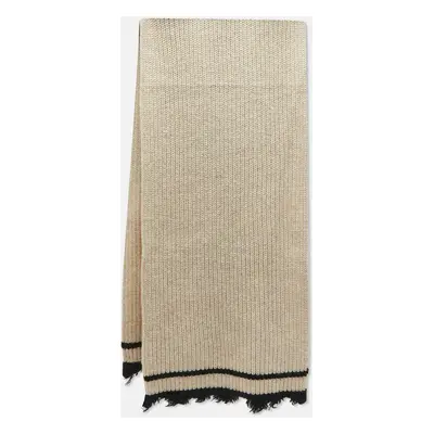 Zadig & Voltaire Beige Rib Knit Wool Blend Lisa Muffler