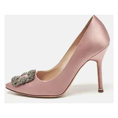 Manolo Blahnik Pink Satin Hangisi Pumps Size