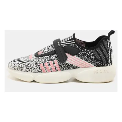 Prada Multicolor Knit Fabric Low Top Sneakers Size