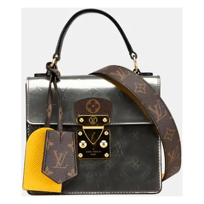 Louis Vuitton Brown Silver Monogram Vernis Spring Street