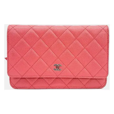 Chanel Pink Leather Woc Mini Crossbody Bag